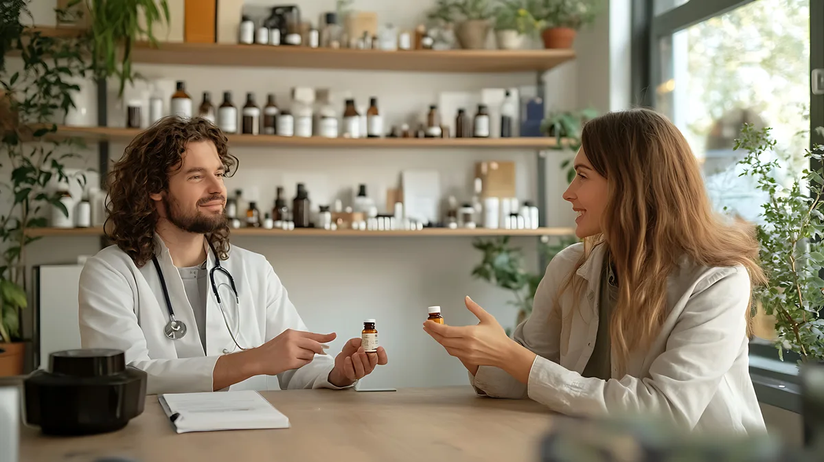 Médico conversa con una paciente sobre una recomendación individualizada