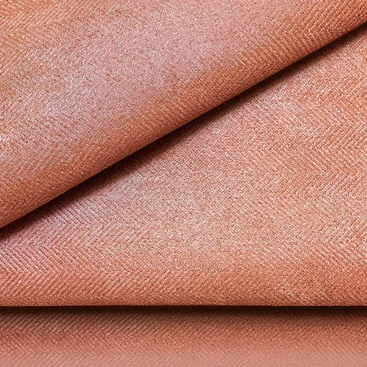 Tissu d'ameublement ANGORA rose saumon : chevron velours, protection H2Oh! anti-taches, ultra-résistant (70000 cycles.