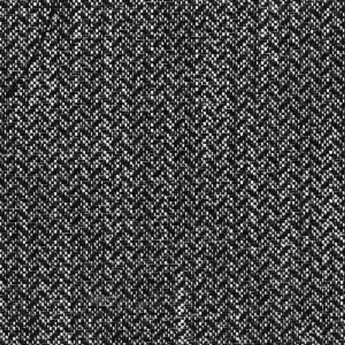 Gros plan du tissu d'ameublement CALLAO anthracite, Motif chevron subtil en lin et coton pour lits, canapés.