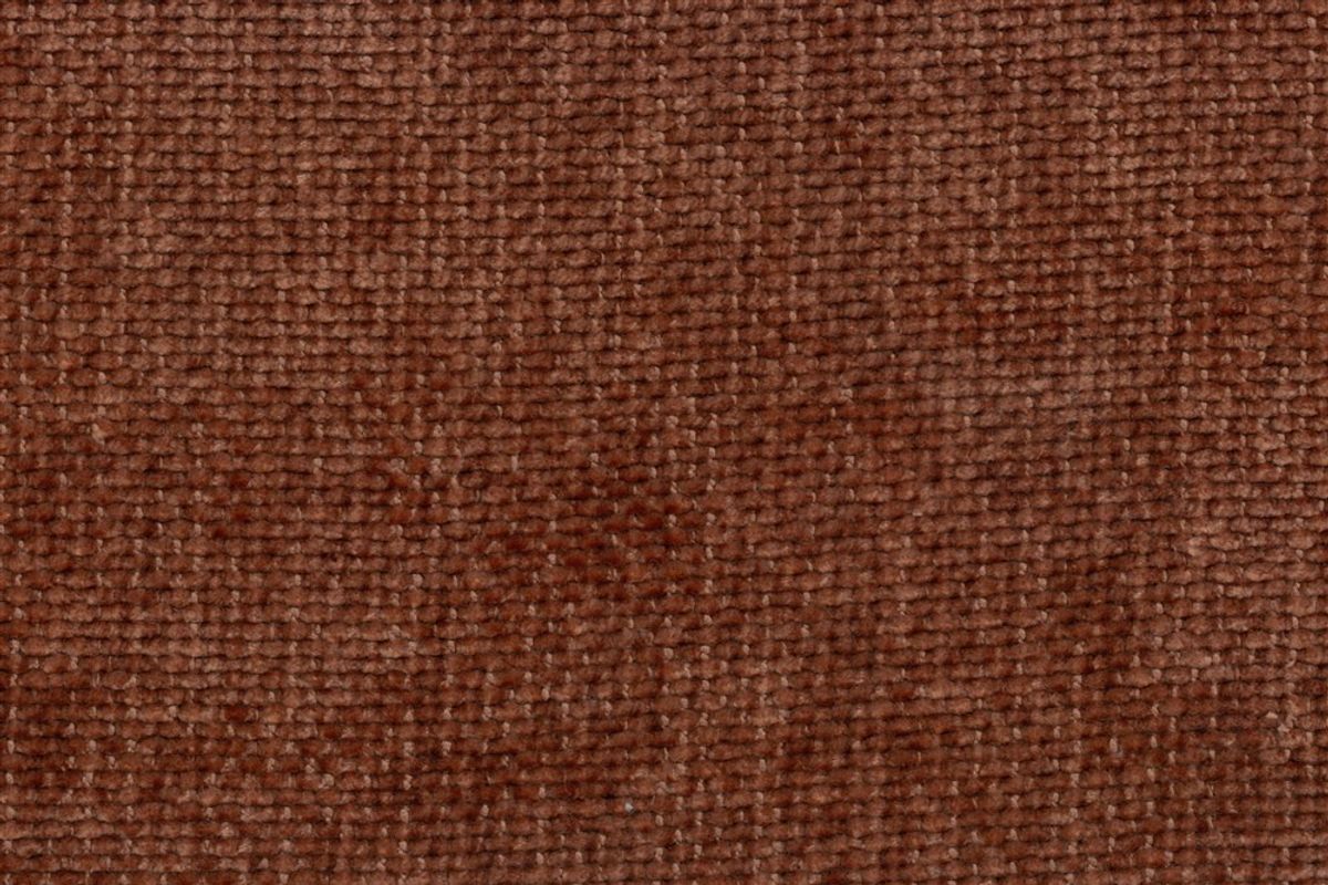 Gros plan texturé du tissu d'ameublement FRESNO coloris terre cuite, Chenille 100% polyester haute résistance (30000.
