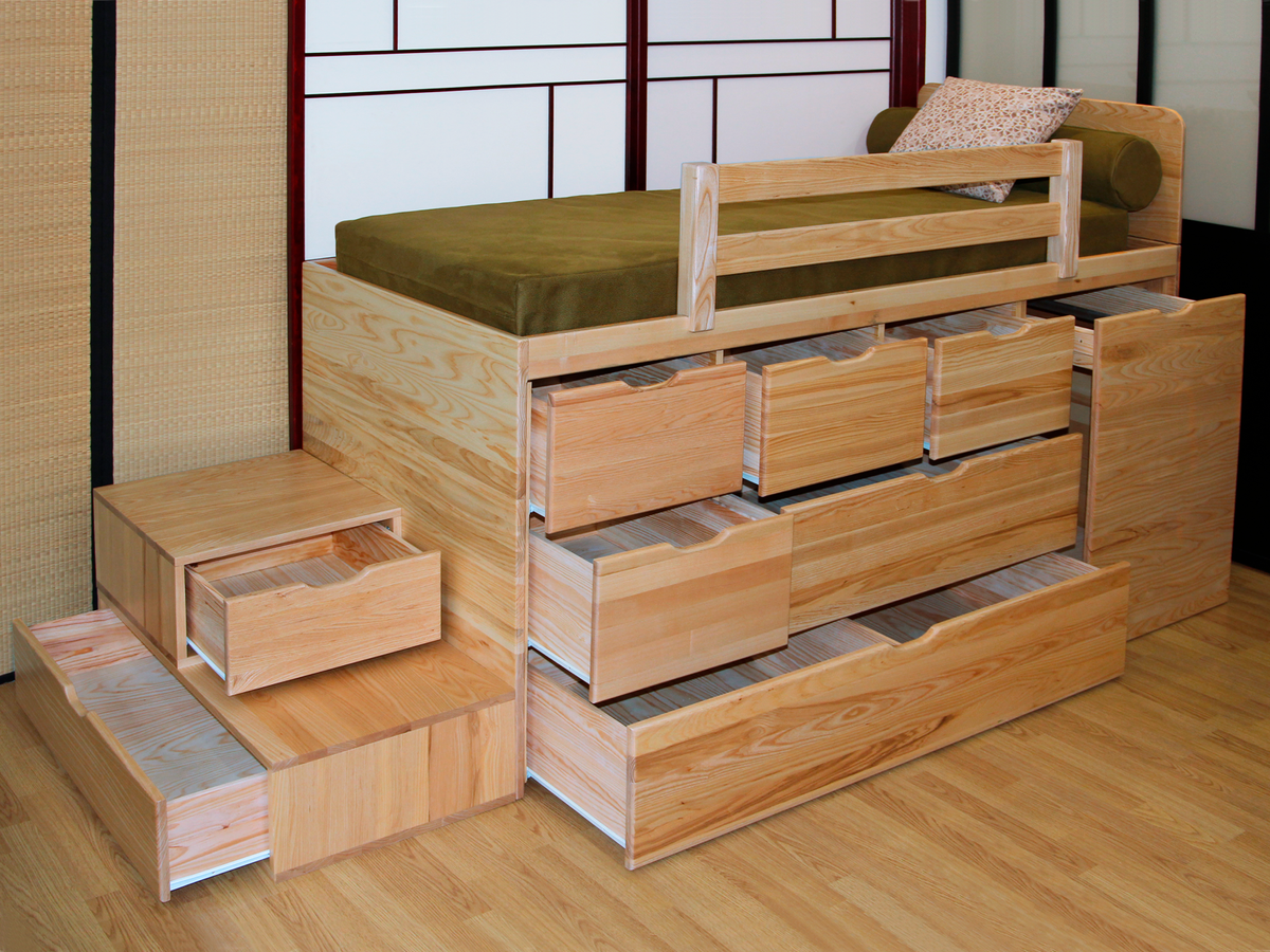 Lit tiroirs MASSAKO 1000