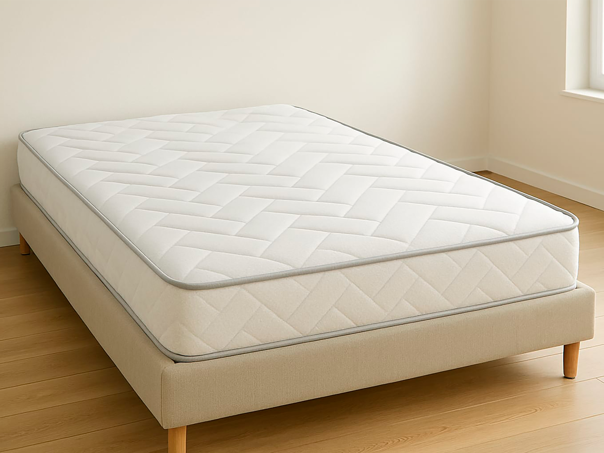 Matelas mousse HR35 BORA fabrication française : confort medium et soutien équilibré, Mousse haute résilience (35kg/m3).
