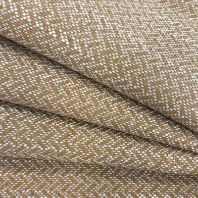 Tissu d'ameublement CALLAO, lin et coton couleur caramel, Matière douce et résistante pour lits, canapés, Élégance.