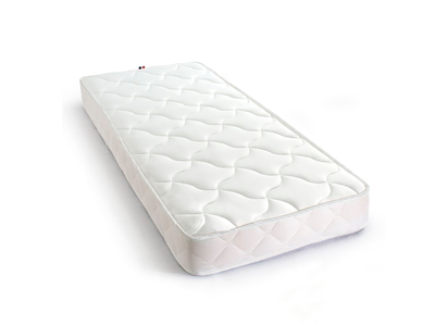 Matelas en latex LAGUNE, confort ferme et fabrication française, Latex synthétique 80 kg/m³ et ouate 400 gr/m², vu de.