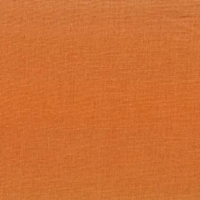Gros plan du tissu OTTO en 100% lin naturel européen couleur carotte, Texture visible, pour lits, canapés.