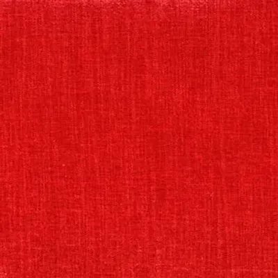 Tissu d'ameublement ROBER effet flamme rouge vermillon, Velours chenille luxueux, haute résistance (90000 Martindale).